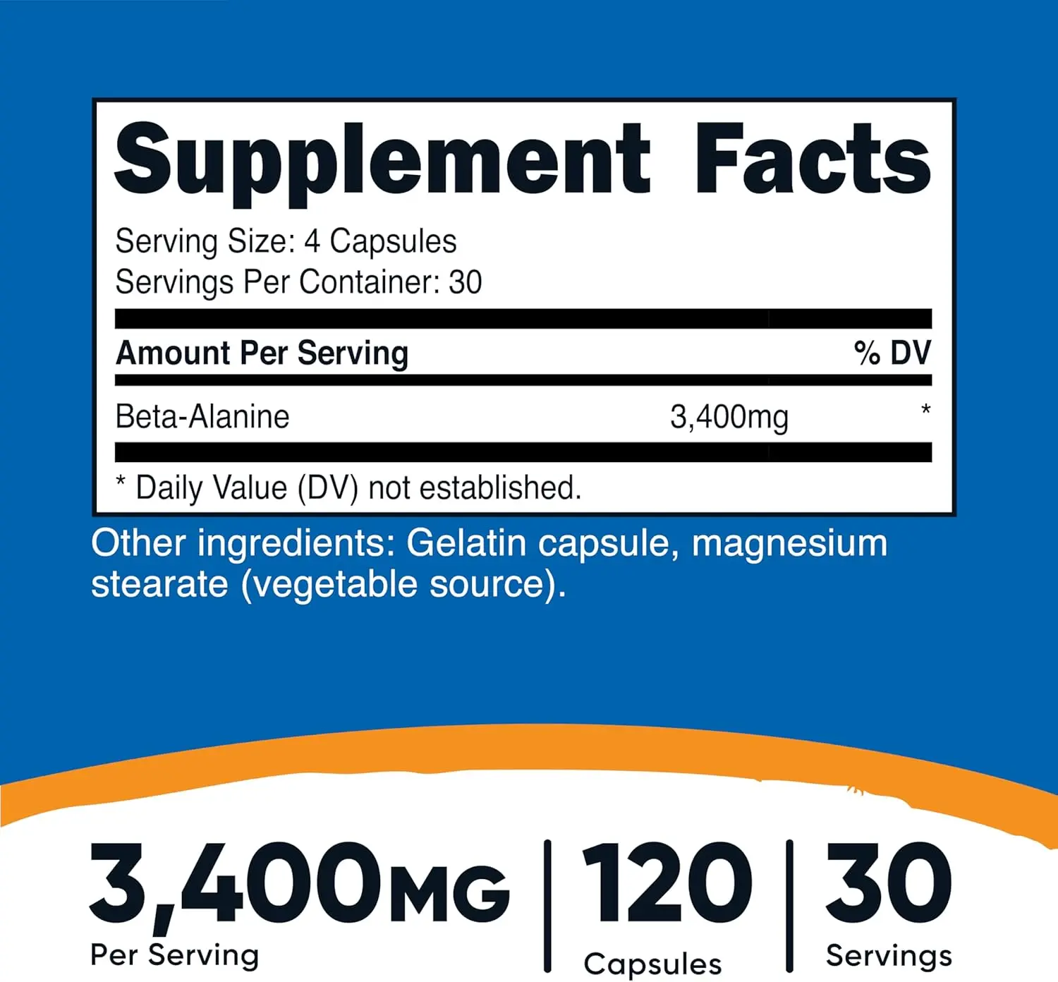 Nutricost Beta-Alanine 3400mg Capsules